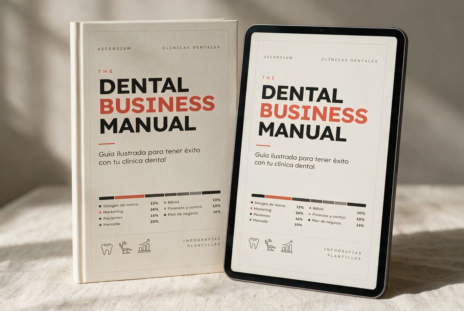 The Dental Business Manual de Ascensium en libro y en tablet